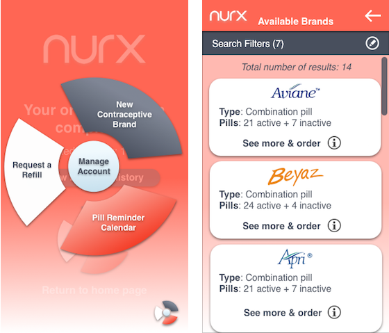 Screenshot of Nurx redesign